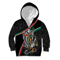 Mexico Eagle Spirit Personalized Kid Hoodie Ancient Aztec Pattern - Wonder Print Shop