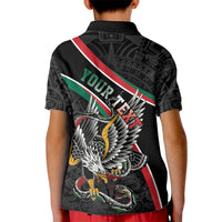 Mexico Eagle Spirit Personalized Kid Polo Shirt Ancient Aztec Pattern - Wonder Print Shop