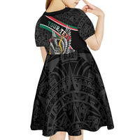 Mexico Eagle Spirit Personalized Kid Short Sleeve Dress Ancient Aztec Pattern - Wonder Print Shop