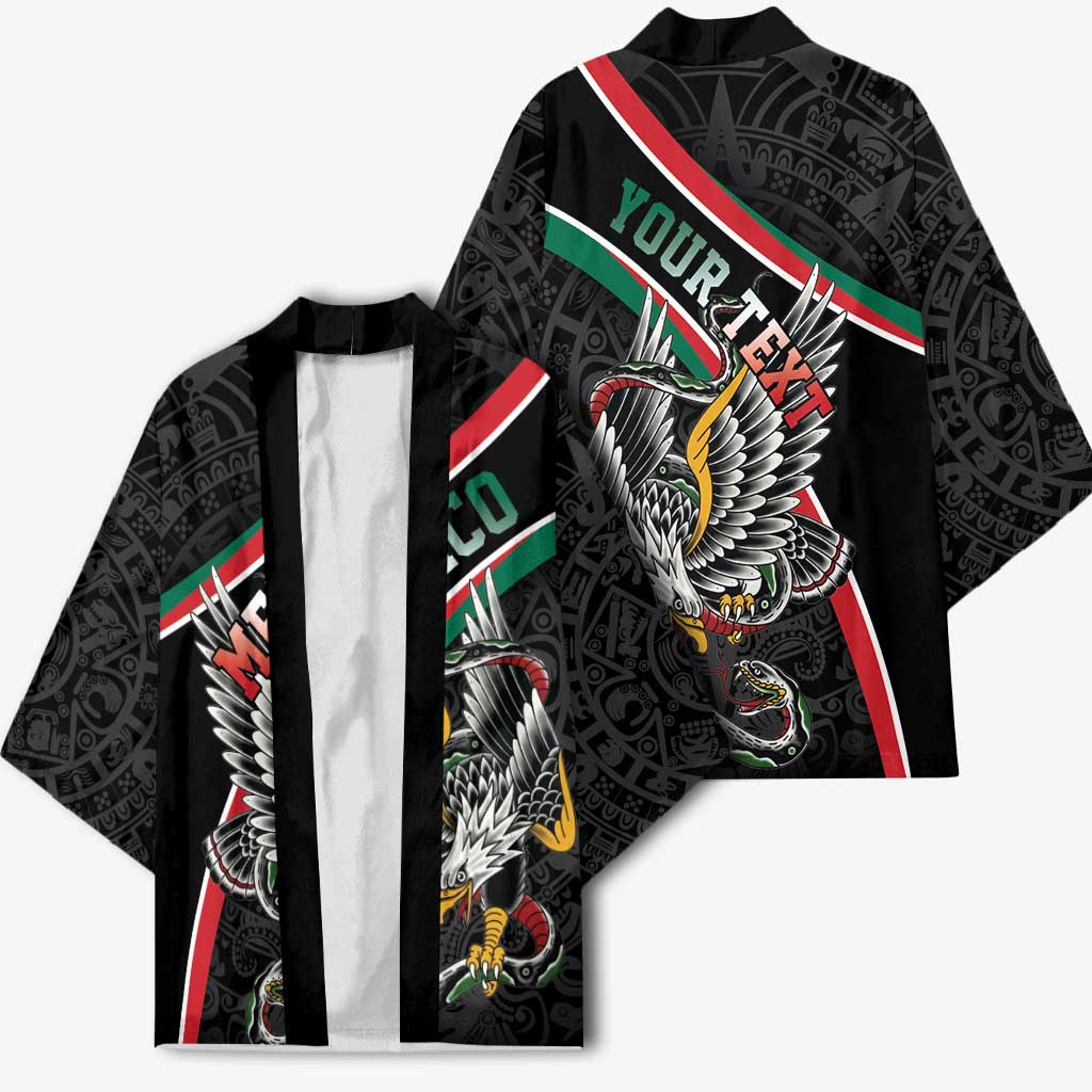 Mexico Eagle Spirit Personalized Kimono Ancient Aztec Pattern - Wonder Print Shop