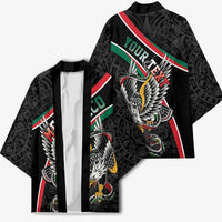 Mexico Eagle Spirit Personalized Kimono Ancient Aztec Pattern - Wonder Print Shop