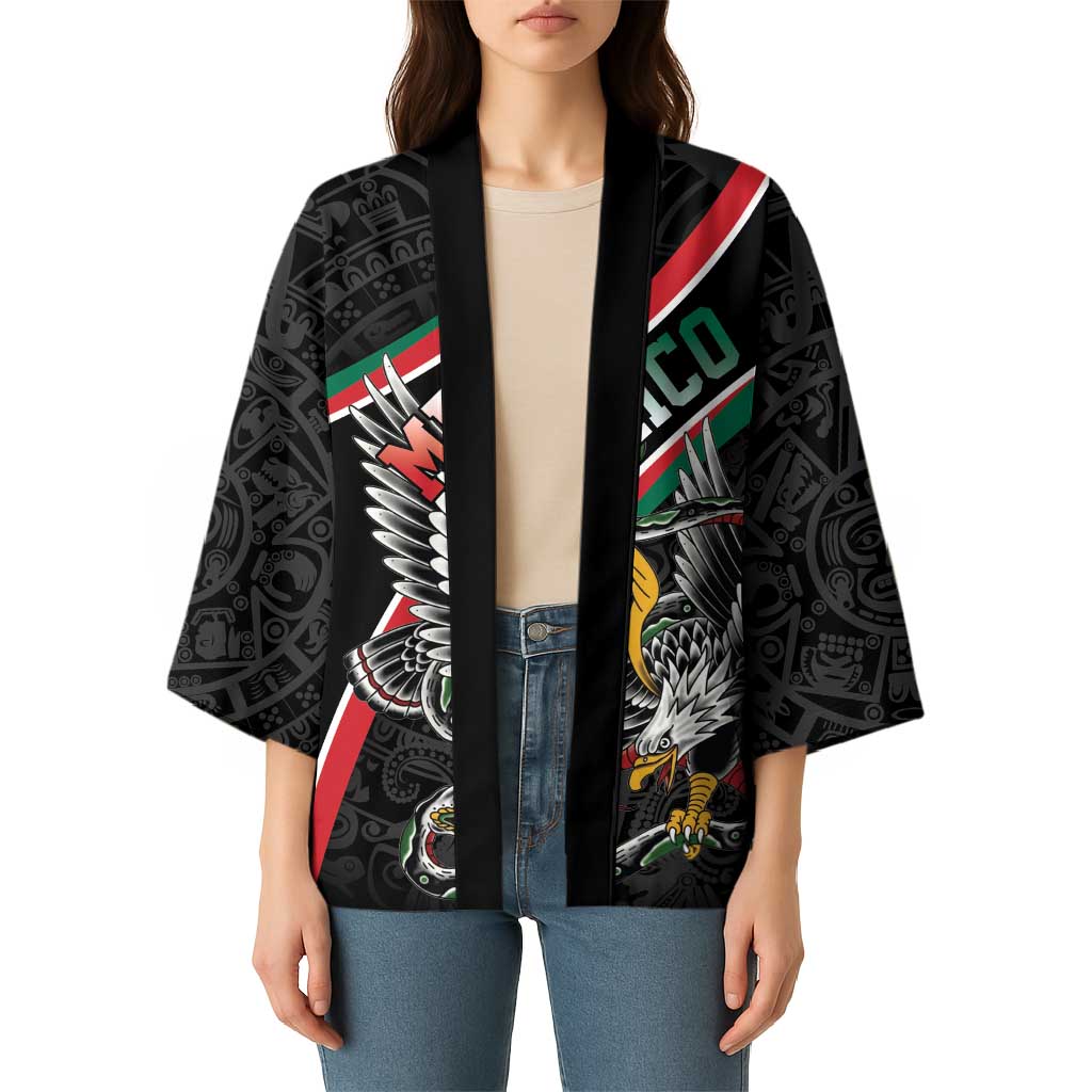 Mexico Eagle Spirit Personalized Kimono Ancient Aztec Pattern - Wonder Print Shop