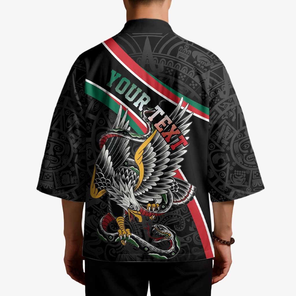 Mexico Eagle Spirit Personalized Kimono Ancient Aztec Pattern - Wonder Print Shop