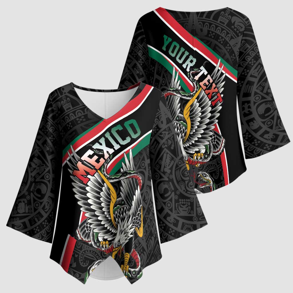 Mexico Eagle Spirit Personalized Kimono Sleeve Blouse Ancient Aztec Pattern - Wonder Print Shop