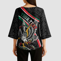 Mexico Eagle Spirit Personalized Kimono Sleeve Blouse Ancient Aztec Pattern - Wonder Print Shop