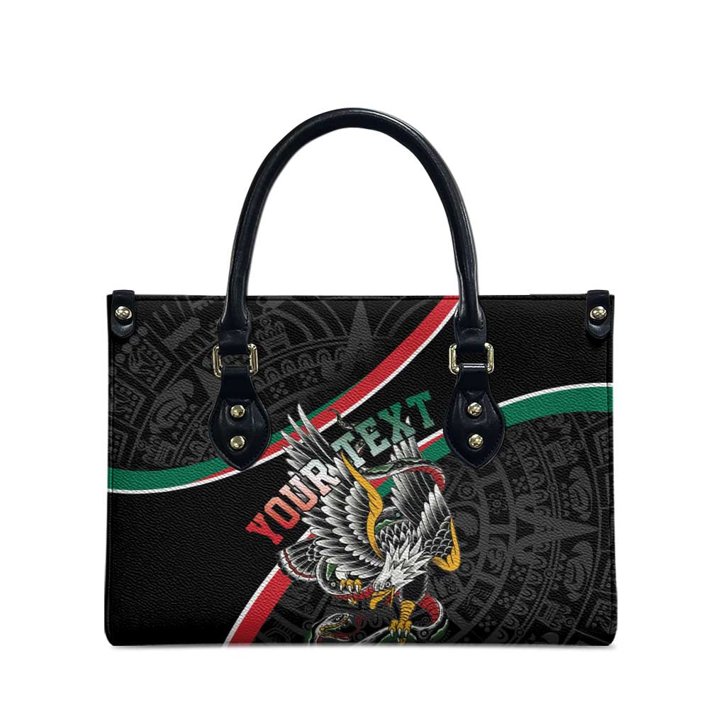 Mexico Eagle Spirit Personalized Leather Bag Ancient Aztec Pattern - Wonder Print Shop