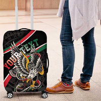 Mexico Eagle Spirit Personalized Luggage Cover Ancient Aztec Pattern - Wonder Print Shop
