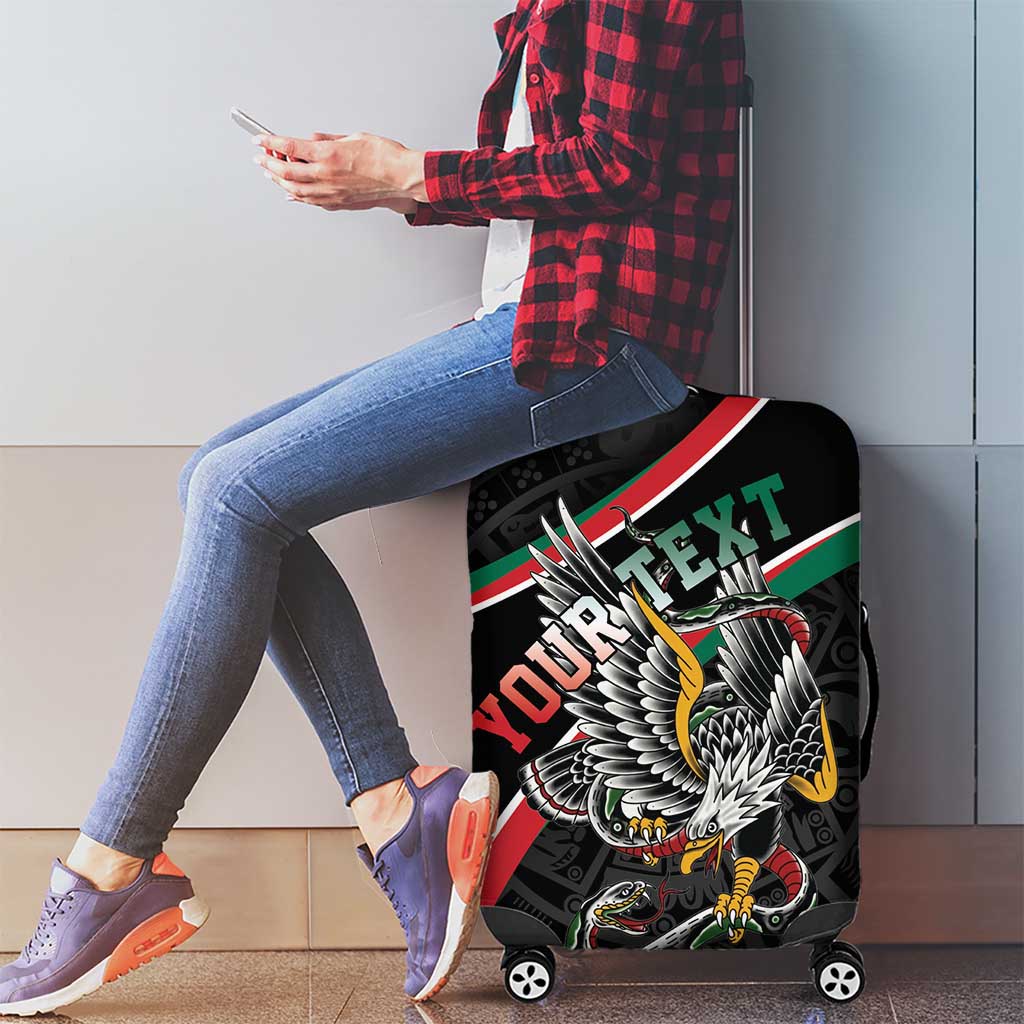 Mexico Eagle Spirit Personalized Luggage Cover Ancient Aztec Pattern - Wonder Print Shop