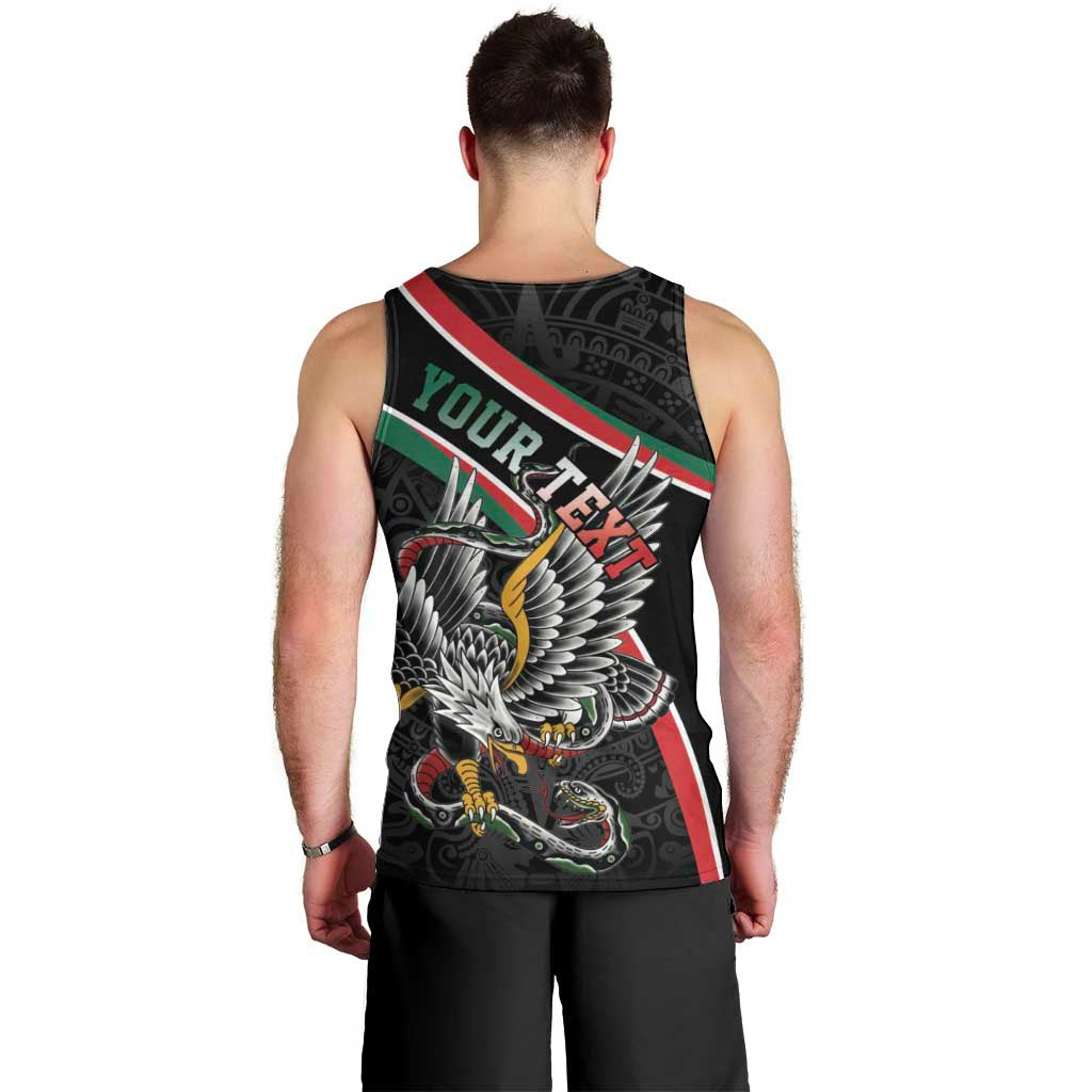 Mexico Eagle Spirit Personalized Men Tank Top Ancient Aztec Pattern - Wonder Print Shop