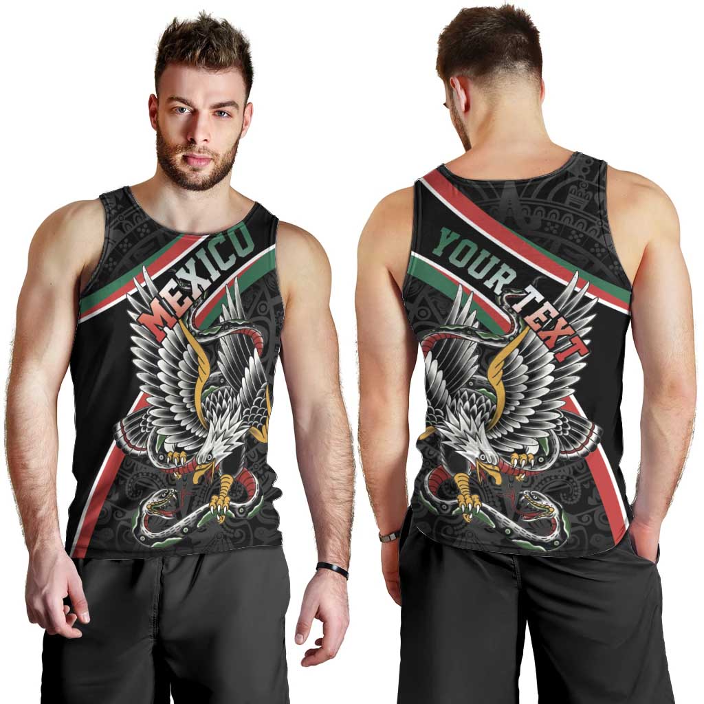 Mexico Eagle Spirit Personalized Men Tank Top Ancient Aztec Pattern - Wonder Print Shop