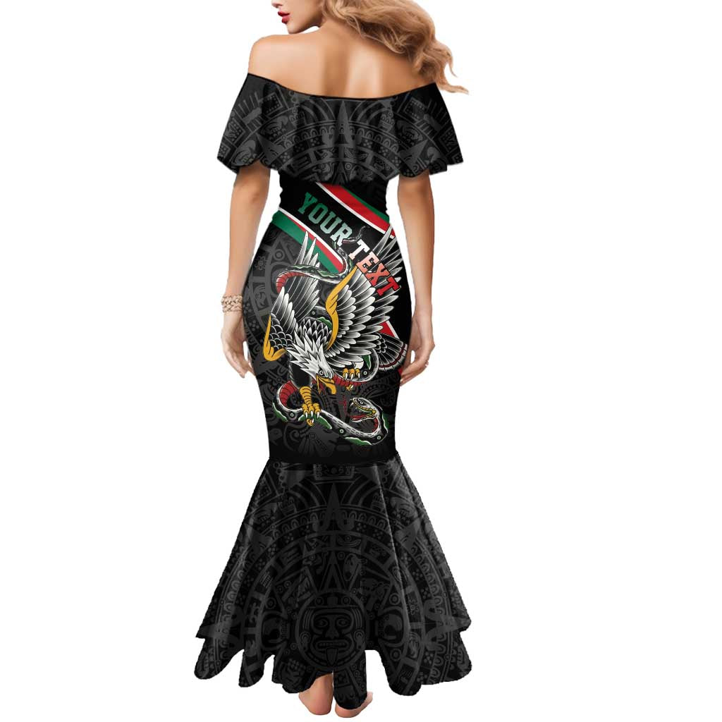 Mexico Eagle Spirit Personalized Mermaid Dress Ancient Aztec Pattern - Wonder Print Shop