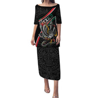 Mexico Eagle Spirit Personalized Puletasi Ancient Aztec Pattern - Wonder Print Shop