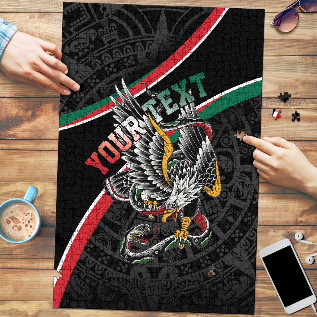 Mexico Eagle Spirit Personalized Puzzle Ancient Aztec Pattern - Wonder Print Shop