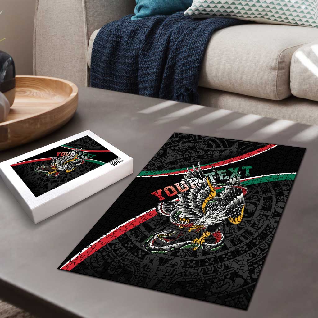 Mexico Eagle Spirit Personalized Puzzle Ancient Aztec Pattern - Wonder Print Shop