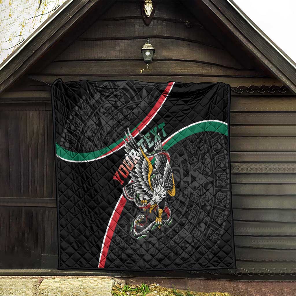 Mexico Eagle Spirit Personalized Quilt Ancient Aztec Pattern - Wonder Print Shop