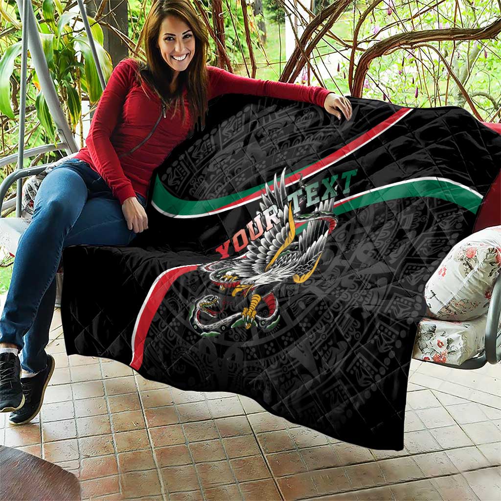 Mexico Eagle Spirit Personalized Quilt Ancient Aztec Pattern - Wonder Print Shop