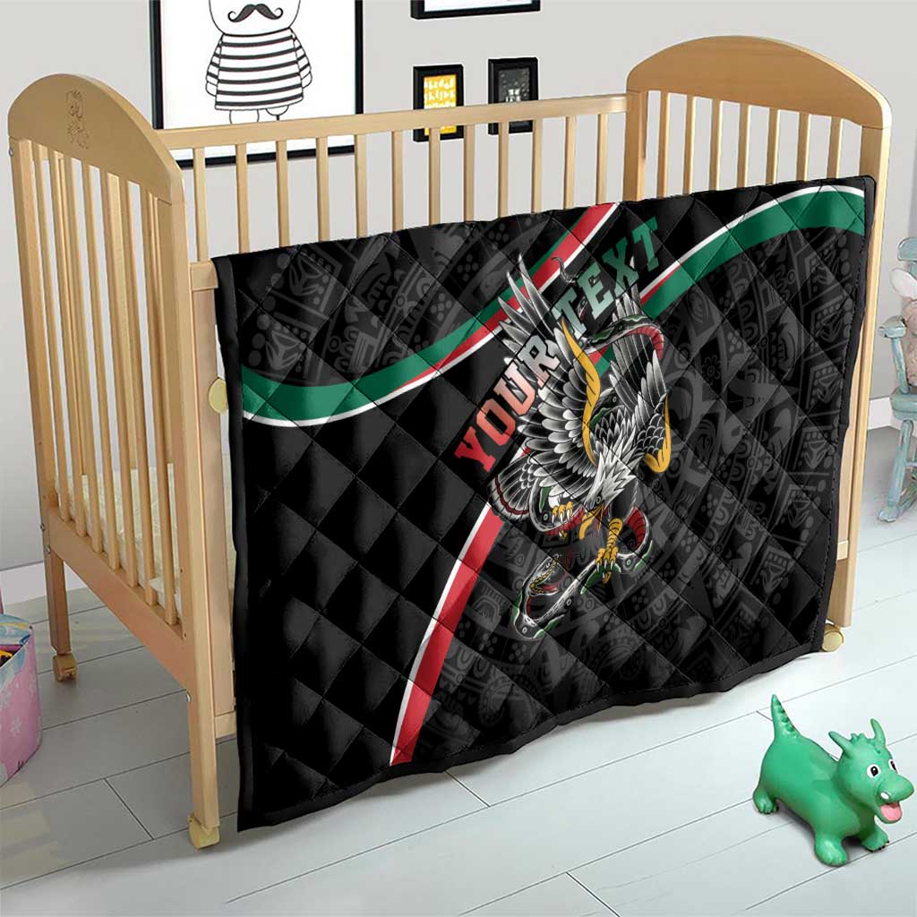 Mexico Eagle Spirit Personalized Quilt Ancient Aztec Pattern - Wonder Print Shop