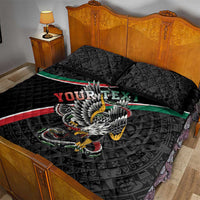 Mexico Eagle Spirit Personalized Quilt Bed Set Ancient Aztec Pattern - Wonder Print Shop