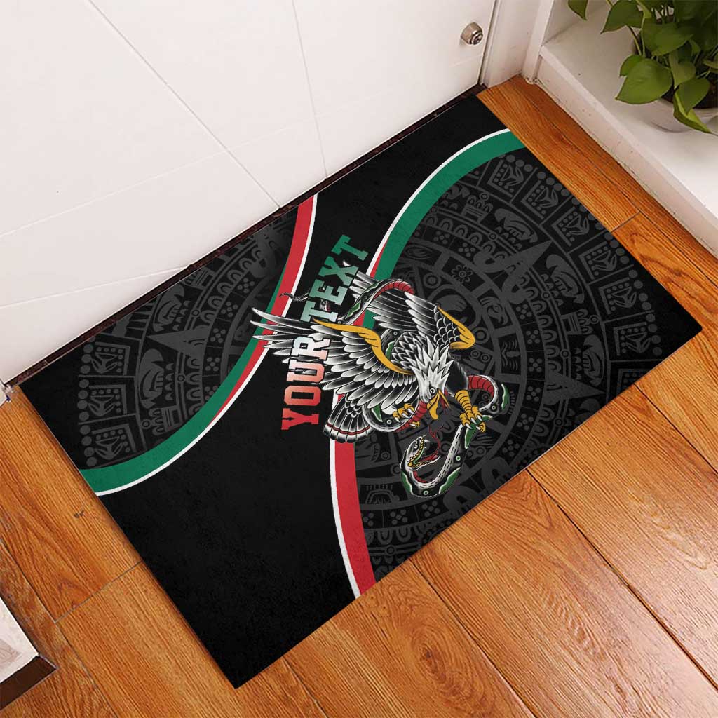 Mexico Eagle Spirit Personalized Rubber Doormat Ancient Aztec Pattern - Wonder Print Shop