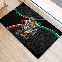 Mexico Eagle Spirit Personalized Rubber Doormat Ancient Aztec Pattern - Wonder Print Shop