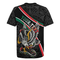 Mexico Eagle Spirit Personalized Rugby Jersey Ancient Aztec Pattern - Wonder Print Shop
