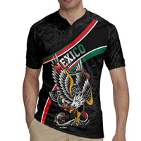 Mexico Eagle Spirit Personalized Rugby Jersey Ancient Aztec Pattern - Wonder Print Shop