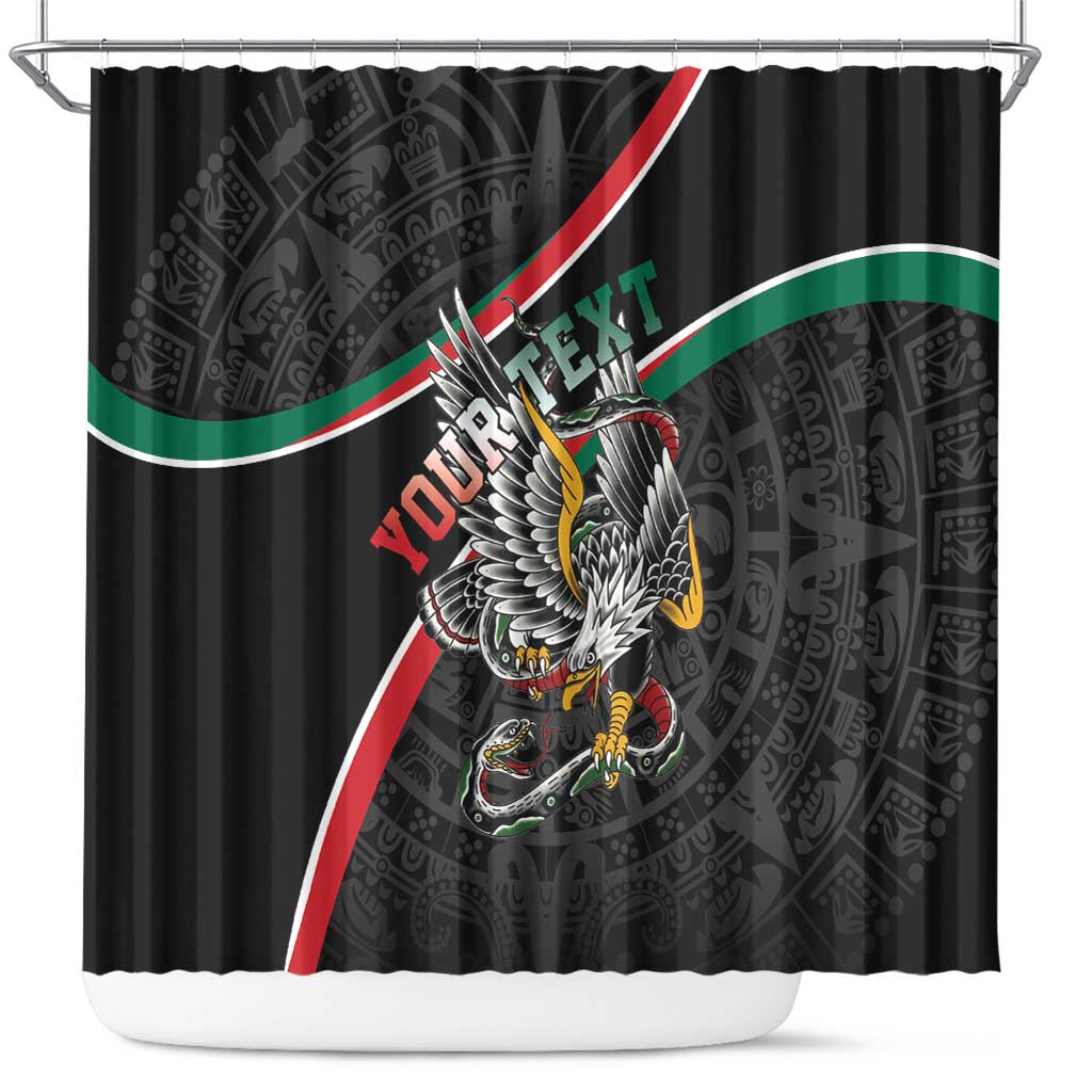 Mexico Eagle Spirit Personalized Shower Curtain Ancient Aztec Pattern - Wonder Print Shop