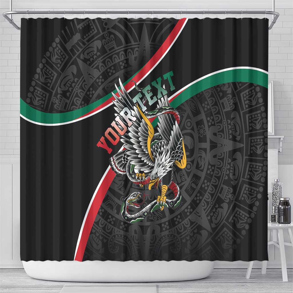 Mexico Eagle Spirit Personalized Shower Curtain Ancient Aztec Pattern - Wonder Print Shop