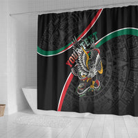 Mexico Eagle Spirit Personalized Shower Curtain Ancient Aztec Pattern - Wonder Print Shop