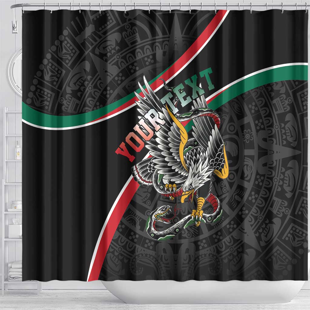 Mexico Eagle Spirit Personalized Shower Curtain Ancient Aztec Pattern - Wonder Print Shop
