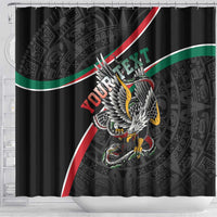 Mexico Eagle Spirit Personalized Shower Curtain Ancient Aztec Pattern - Wonder Print Shop