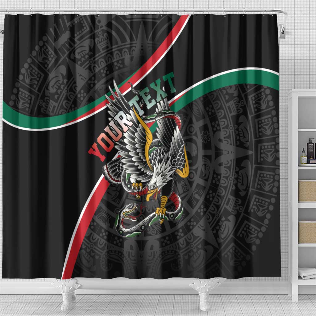Mexico Eagle Spirit Personalized Shower Curtain Ancient Aztec Pattern - Wonder Print Shop