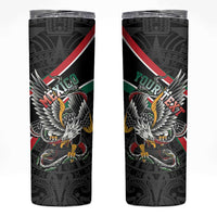Mexico Eagle Spirit Personalized Skinny Tumbler Ancient Aztec Pattern - Wonder Print Shop
