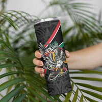 Mexico Eagle Spirit Personalized Skinny Tumbler Ancient Aztec Pattern - Wonder Print Shop