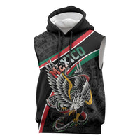 Mexico Eagle Spirit Personalized Sleeveless Hoodie Ancient Aztec Pattern - Wonder Print Shop
