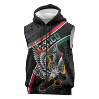 Mexico Eagle Spirit Personalized Sleeveless Zip Hoodie Ancient Aztec Pattern - Wonder Print Shop