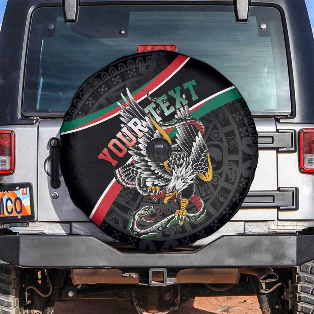 Mexico Eagle Spirit Personalized Spare Tire Cover Ancient Aztec Pattern - Wonder Print Shop