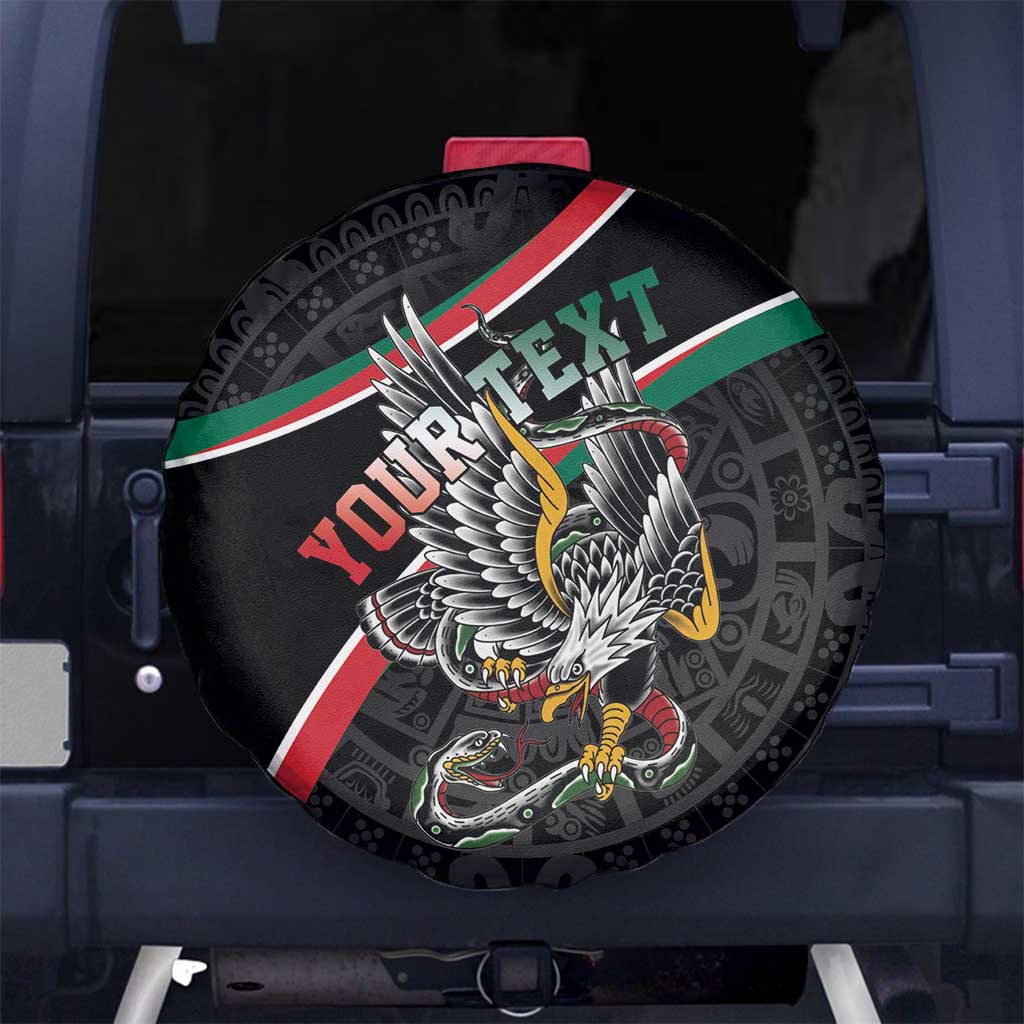 Mexico Eagle Spirit Personalized Spare Tire Cover Ancient Aztec Pattern - Wonder Print Shop