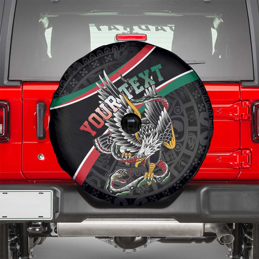 Mexico Eagle Spirit Personalized Spare Tire Cover Ancient Aztec Pattern - Wonder Print Shop