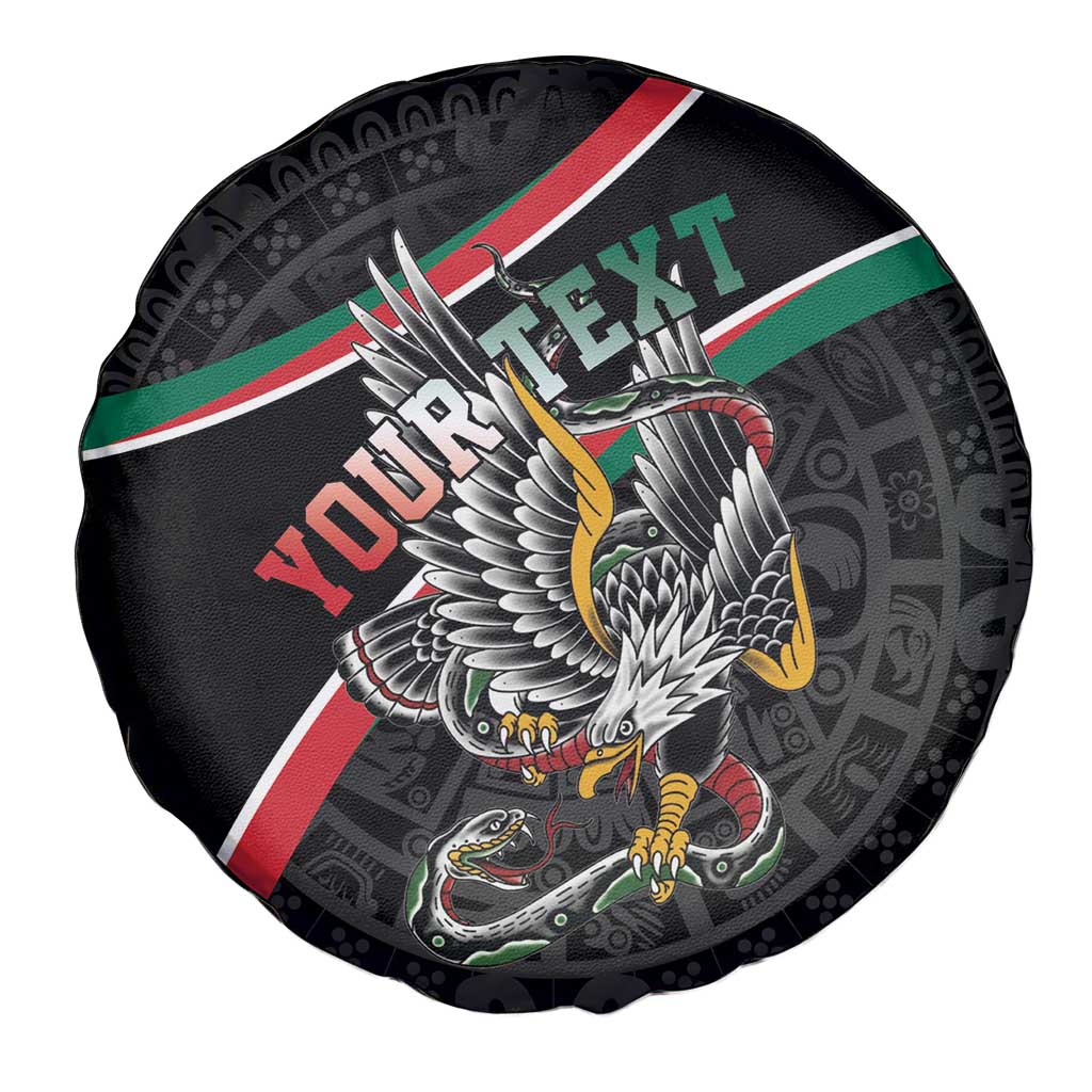 Mexico Eagle Spirit Personalized Spare Tire Cover Ancient Aztec Pattern - Wonder Print Shop