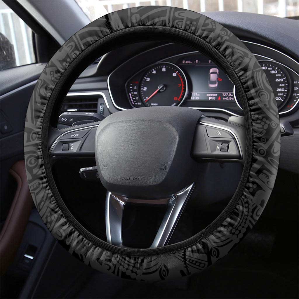 Mexico Eagle Spirit Steering Wheel Cover Ancient Aztec Pattern - Wonder Print Shop