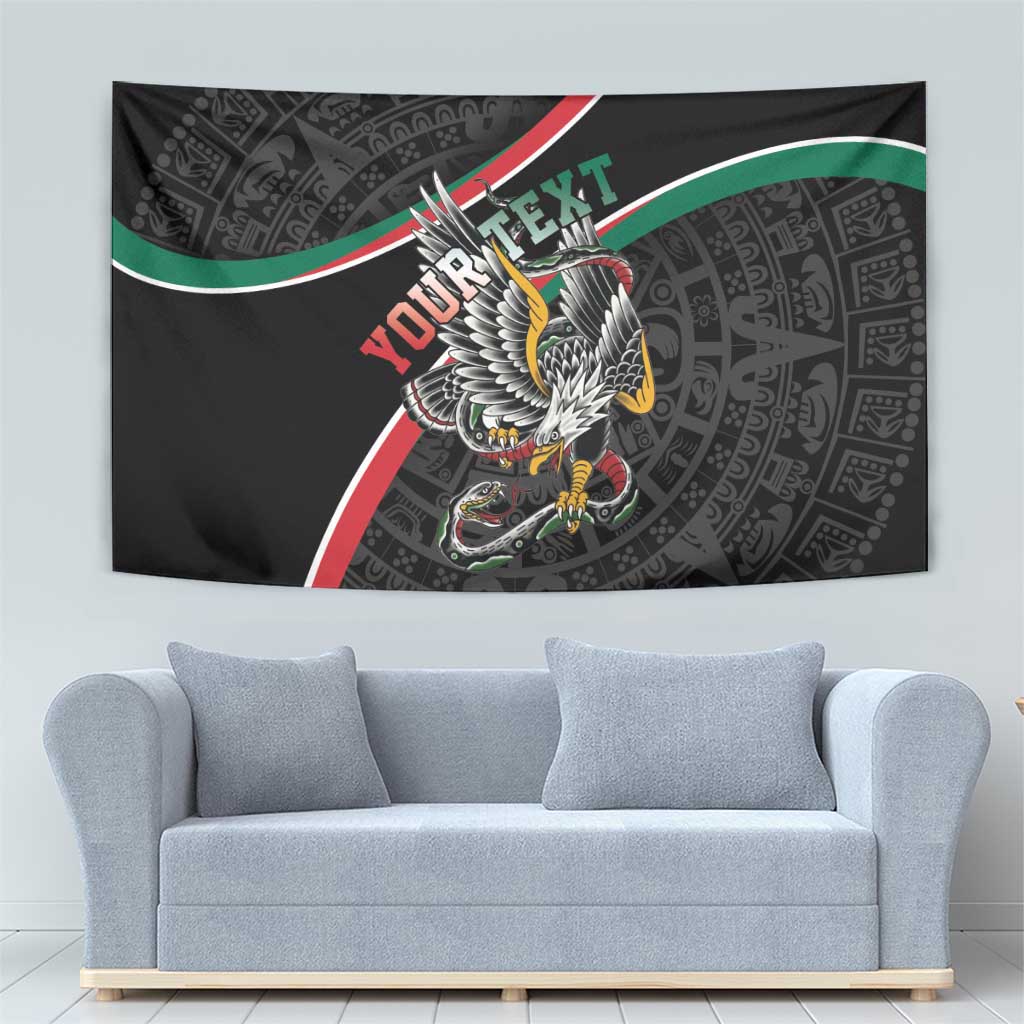 Mexico Eagle Spirit Personalized Tapestry Ancient Aztec Pattern - Wonder Print Shop