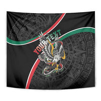 Mexico Eagle Spirit Personalized Tapestry Ancient Aztec Pattern - Wonder Print Shop