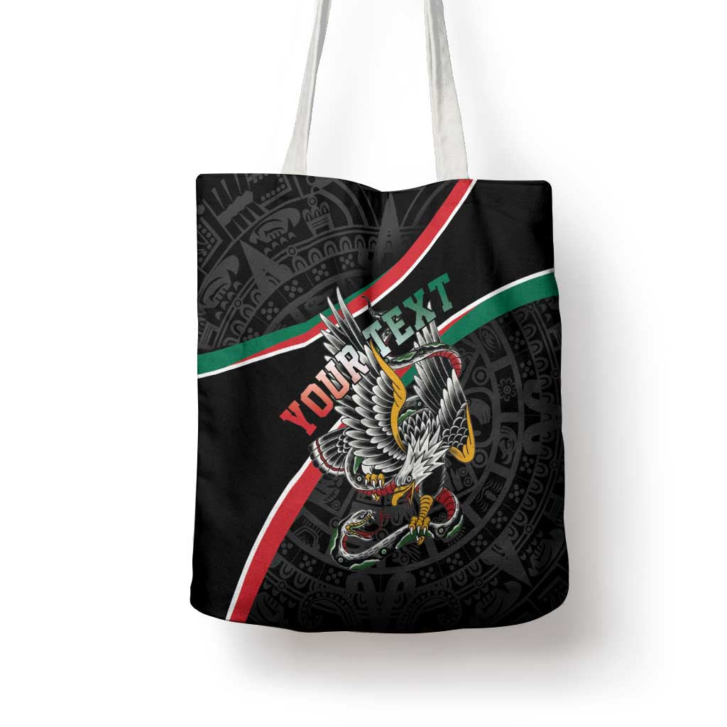 Mexico Eagle Spirit Personalized Tote Bag Ancient Aztec Pattern - Wonder Print Shop