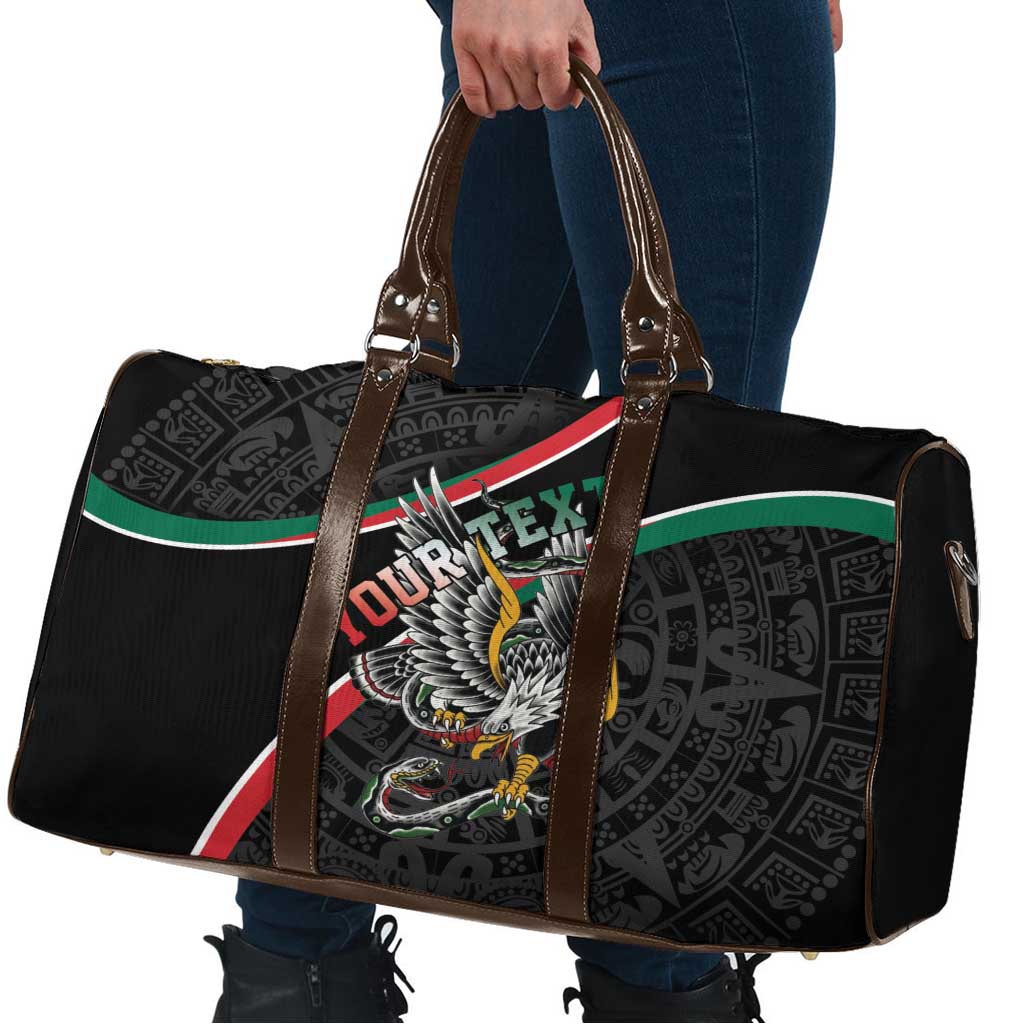 Mexico Eagle Spirit Personalized Travel Bag Ancient Aztec Pattern - Wonder Print Shop