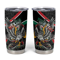 Mexico Eagle Spirit Personalized Tumbler Cup Ancient Aztec Pattern - Wonder Print Shop
