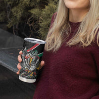 Mexico Eagle Spirit Personalized Tumbler Cup Ancient Aztec Pattern - Wonder Print Shop