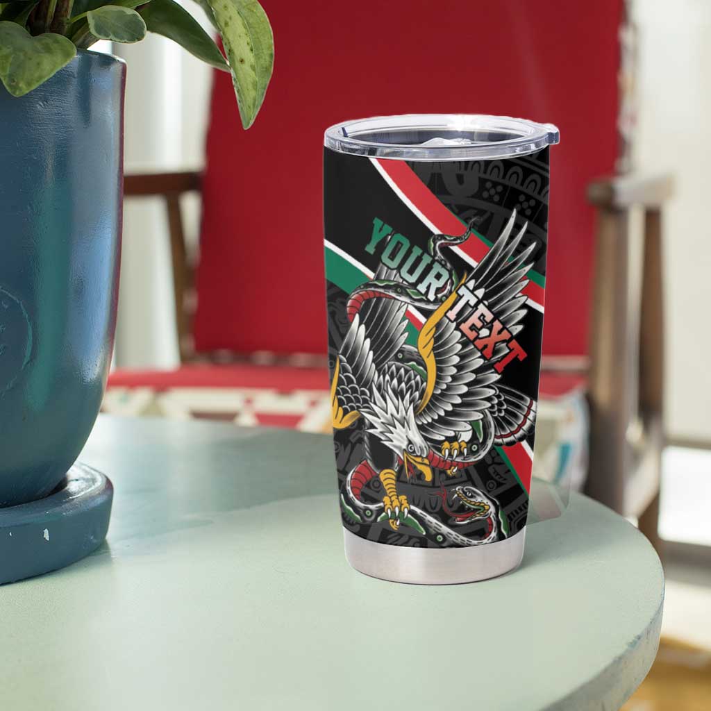 Mexico Eagle Spirit Personalized Tumbler Cup Ancient Aztec Pattern - Wonder Print Shop