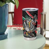 Mexico Eagle Spirit Personalized Tumbler Cup Ancient Aztec Pattern - Wonder Print Shop