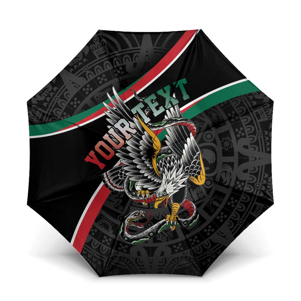 Mexico Eagle Spirit Personalized Umbrella Ancient Aztec Pattern - Wonder Print Shop